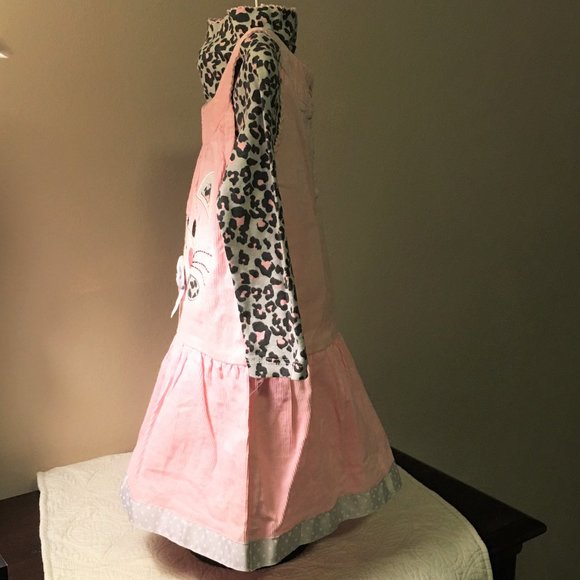 WONDERKIDS Pink Corduroy Kitty Jumper with Matching Cheetah Print Shirt … - Picture 10 of 14